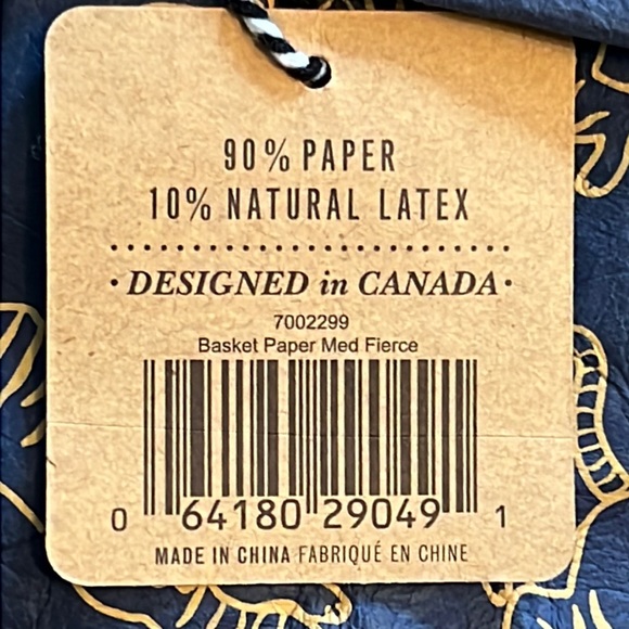 “Fierce” tiger design paper “basket” & metal pencil cup-basket folds flat-NWT - Picture 6 of 16